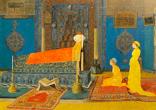 OSMAN HAMDI BEY - TWO YOUNG WOMEN IN THE GREEN TOMB
